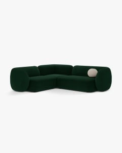 COLTAR PE STANGA, KATE, VERDE SMARALD, 252X220 CM, TAPITAT CU TAPITERIE DIN TEXTIL CATIFEA SALVADOR, MICADONI