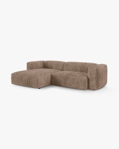 COLTAR PE STANGA MARTINA, 180X176 CM, ADANCIME SCAUN 90 CM, GHINDA, TAPITAT CU TAPITERIE DIN TEXTIL CORDOI TILIA, MICADONI - Img 2