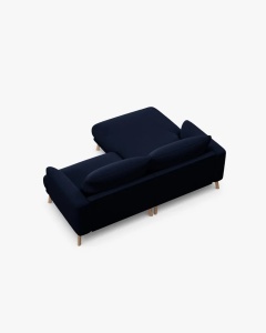 COLTAR PE STANGA, NAOMI, ALBASTRU ROYAL, 200X170 CM, TAPITAT CU TAPITERIE DIN TEXTIL CATIFEA SALVADOR, MICADONI - Img 2