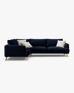 COLTAR PE STANGA, NAOMI, ALBASTRU ROYAL, 280X195 CM, TAPITAT CU TAPITERIE DIN TEXTIL CATIFEA SALVADOR, MICADONI