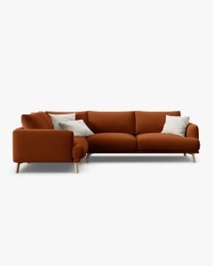 COLTAR PE STANGA, NAOMI, CARAMIZIU, 280X195 CM, TAPITAT CU TAPITERIE DIN TEXTIL CATIFEA SALVADOR, MICADONI