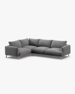 COLTAR PE STANGA, NAOMI, GRI, 280X195 CM, TAPITAT CU TAPITERIE DIN TEXTIL CATIFEA SALVADOR, MICADONI - Img 3