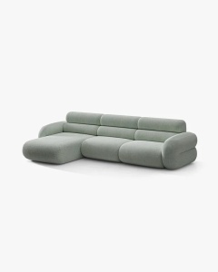 COLTAR PE STANGA, NEO,ALBASTRU PAL, 305X165 CM, TAPITAT CU TAPITERIE DIN TEXTIL CHENILLE SILENCIO, MICADONI - Img 2