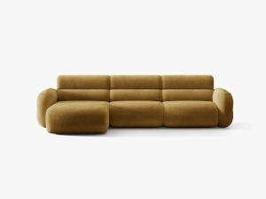 COLTAR PE STANGA, NEO, MUSTAR, 305X165 CM, TAPITAT CU TAPITERIE DIN TEXTIL CHENILLE GOLD, MICADONI