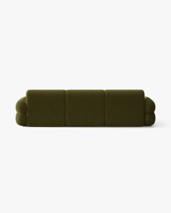 COLTAR PE STANGA, NEO, VERDE MASLINIU INCHIS, 305X165 CM, TAPITAT CU TAPITERIE DIN TEXTIL BOUCLE BALOO, MICADONI - Img 3