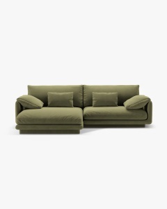 COLTAR PE STANGA TORINO, 250X170, VERDE DESCHIS, CU TAPITERIE DIN TEXTIL CATIFEA CASINO, MICADONI