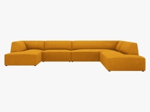 COLTAR RUBY, CU 7 LOCURI, PE DREAPTA, GALBEN, CU TAPITERIE DIN CATIFEA REIATA MATA, MICADONI - Img 2