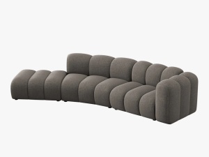 COLTAR SEMIROTUND LUPIN, STANGA, 5 LOCURI, 335 CM, GRI 16, TAPITERIE CHENILLE, DESIGN DEOSEBIT - Img 3