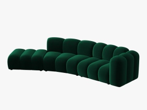 COLTAR SEMIROTUND LUPIN, STANGA, 5 LOCURI, 335 CM, VERDE SMARALD 7, TAPITERIE DIN CATIFEA, DESIGN DEOSEBIT - Img 2
