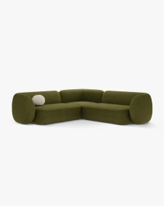 COLTAR SIMETRIC KATE, VERDE MASLINIU INCHIS, 252X252 CM, TAPITAT CU TAPITERIE DIN TEXTIL BOUCLE BALLO, MICADONI