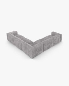 COLTAR SIMETRIC MARTINA, 316X316 CM, ADANCIME SCAUN 76 CM, GRI DESCHIS, TAPITAT CU TAPITERIE DIN TEXTIL CORDOI TILIA, MICADONI - Img 2