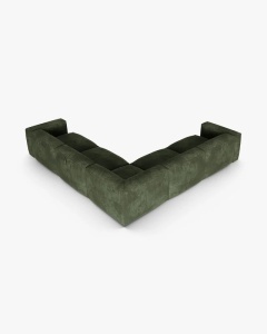 COLTAR SIMETRIC MARTINA, 316X316 CM, ADANCIME SCAUN 76 CM, VERDE, TAPITAT CU TAPITERIE DIN TEXTIL CATIFEA VOGUE, MICADONI - Img 2