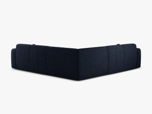 COLTAR SIMETRIC MOLINO, 252 CM, ALBASTRU INCHIS, CU TAPITERIE DIN TEXTIL BOUCLE BALOO, MICADONI - Img 3