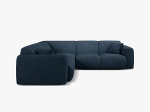COLTAR SIMETRIC MOLINO, 252 CM, ALBASTRU ROYAL, CU TAPITERIE DIN TEXTIL CHENILLE REBEL, MICADONI - Img 2