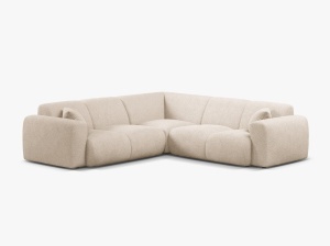 COLTAR SIMETRIC MOLINO, 252 CM, BEJ, CU TAPITERIE DIN TEXTIL BOUCLE BALOO, MICADONI