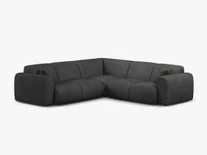 COLTAR SIMETRIC MOLINO, 252 CM, GRI INCHIS, CU TAPITERIE DIN TEXTIL CHENILLE REBEL, MICADONI