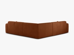 COLTAR SIMETRIC MOLINO, 252 CM, PORTOCALIU, CU TAPITERIE DIN TEXTIL CHENILLE REBEL, MICADONI - Img 3