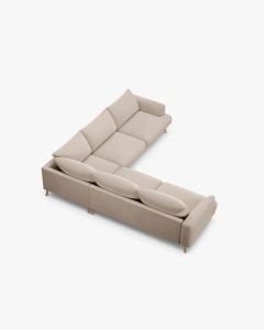COLTAR SIMETRIC NAOMI, BEJ, 280X280CM, TAPITAT CU TAPITERIE DIN TEXTIL CATIFEA SALVADOR, MICADONI - Img 2