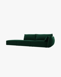 COLTAR SPATIOS SI CONFORTABIL KAELLE, 264 CM, PE STANGA, VERDE SMARALD, CU TAPITERIE DIN TEXTIL CATIFEA BLUVEL, MICADONI - Img 2