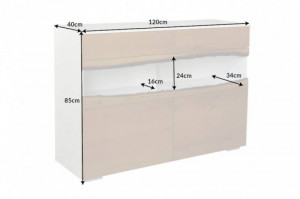 COMODA 120CM, WILD, COD 40065, DIN LEMN MASIV DE STEJAR SI MDF, STIL VINTAGE - Img 7