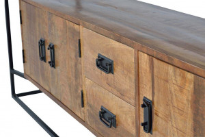 COMODA 180CM, MARO/NEGRU, DIN LEMN DE MANGO/METAL, GINER Y COLOMER - Img 7