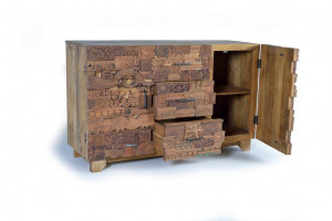 COMODA/BUFET 150CM, REALIZAT MANUAL, DIN LEMN DE MANGO, GINER Y COLOMER - Img 3