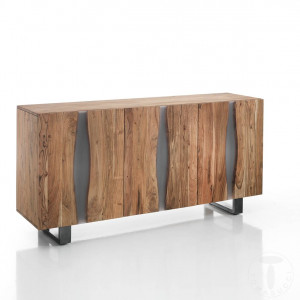 COMODA/BUFET 170CM, ANUBI 3 USI, COD 3861, STIL MODERN, REALIZATA DIN LEMN MASIV SI SUPORT DE METAL - Img 1