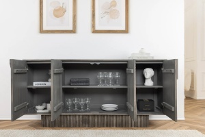 COMODA/BUFET, ART DECO 170CM, 3D, LEMN DE MANGO, GRI, ARTIM GROUP SELECTION - Img 5