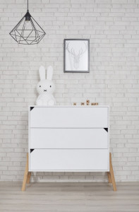 COMODA CU 3 SERTARE PENTRU CAMERA BEBELUS LOTTA ALBA DESIGN SCANDINAV BA