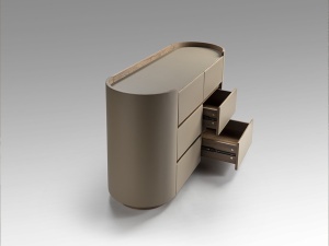 COMODA DORMITOR CIRZE 140CM, REALIZATA DIN METAL, MDF SI PIELE, DESIGN MODERN, PRODUS DE LUX - Img 4