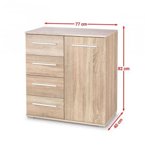 COMODA LIMA KM-2, STEJAR SONOMA, DIN PAL MELAMINAT, STIL MODERN - Img 2