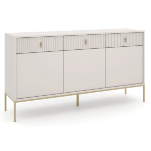 COMODA LIVING 155CM, ARTIM MEBLE, CU 3 USI, REALIZATA DIN MDF, CULOARE BEJ/AURIU, STIL MODERN - Img 6
