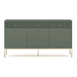 COMODA LIVING 155CM, ARTIM MEBLE, CU 3 USI, REALIZATA DIN MDF, CULOARE VERDE, STIL MODERN
