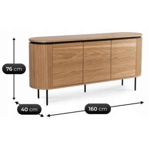 COMODA LIVING 160CM, ARTIM MEBLE, CU 3 USI, REALIZATA DIN MDF, CULOARE STEJAR, STIL MODERN - Img 5