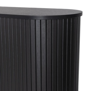 COMODA LIVING 180CM, ARTIM MEBLE, CU 2 USI SI SERTARE, REALIZAT DIN MDF SI METAL, CULOARE NEAGRA, STIL MODERN - Img 6