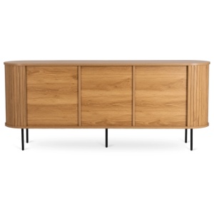 COMODA LIVING 180CM, ARTIM MEBLE, CU 2 USI SI SERTARE, REALIZAT DIN MDF SI METAL, CULOARE STEJAR, STIL MODERN - Img 5