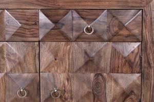 COMODA LIVING AGRA 100CM, REALIZATA DIN LEMN DE PALISANDRU SI METAL, CULOARE CIRES INCHIS, GINER Y COLOMER - Img 4