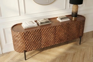 COMODA LIVING, ALDON 160CM, REALIZAT DIN LEMN DE MANGO 3D SI METAL, CULOARE MARO, ARTIM GROUP SELECTION - Img 3