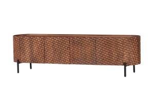 COMODA LIVING, ALDON 200CM, REALIZAT DIN LEMN DE MANGO 3D SI METAL, CULOARE MARO, ARTIM GROUP SELECTION - Img 7