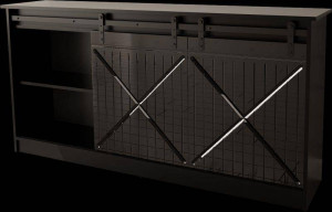 COMODA LIVING, CAMA-GRANERO-KOM-CZ/CZ 160CM, DIN PLACI LAMINATE SI MDF, DESIGN INDUSTRIAL - Img 7