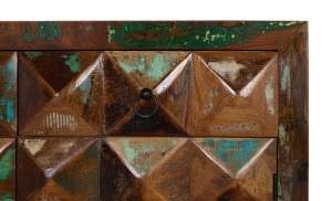COMODA LIVING DIAMOND 100CM, REALIZATA DIN LEMN DE MANGO SI METAL, CULOARE MULTICOLOR, GINER Y COLOMER - Img 4