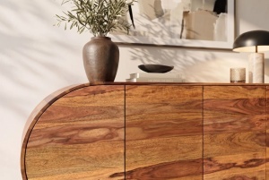 COMODA LIVING ORGANIKO 180CM, REALIZATA DIN LEMN MASIV DE TRANDAFIR, CULOARE NATUR/MARO, INVICTA INTERIOR - Img 11
