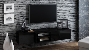 COMODA RTV LIVING SIGMA 1E NEGRU DESIGN MODERN CM