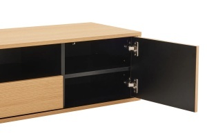 COMODA SUSPENDATA LOFT 150CM, REALIZATA DIN MDF SI FURNIR STEJAR, CULOARE NEGRU/ NATUR, ARTIM GROUP SELECTION - Img 6