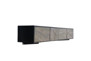 COMODA SUSPENDATA TV 200CM, MOUNTAIN SOUL, ASPECT PIATRA/NEGRU, DIN LEMN MASIV, ARTIM GROUP SELECTION - Img 5