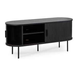 COMODA TV 120CM, ARTIM MEBLE, CU 2 USI, REALIZATA DIN MDF, CULOARE NEAGRA, STIL MODERN - Img 4