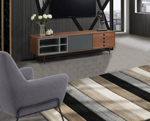 COMODA TV 170CM, CLEW, COD 3684, STIL MODERN, REALIZATA DIN MDF SI SUPORT DE METAL - Img 5