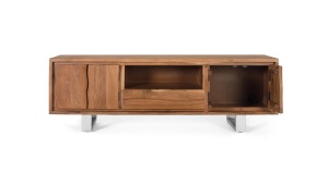 COMODA TV 170CM, REALIZATA DIN LEMN DE SALCAM SI METAL, CULOARE NATUR, GINER Y COLOMER - Img 3
