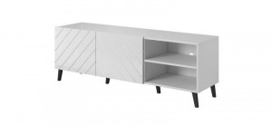 COMODA TV, ABETTO 150CM, DIN PLACI LAMINATE SI MDF, ALB, DESIGN MODERN - Img 4