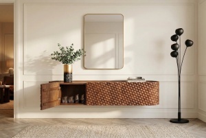 COMODA TV, ALDON 160CM, REALIZAT DIN LEMN DE MANGO 3D SI METAL, CULOARE MARO, ARTIM GROUP SELECTION - Img 10